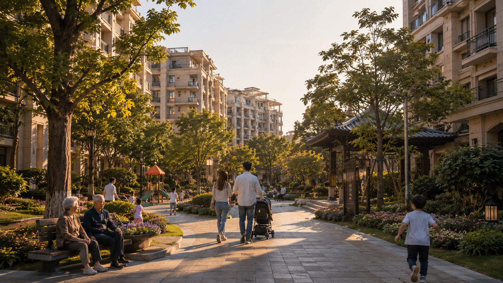 邢台温馨小区生活场景